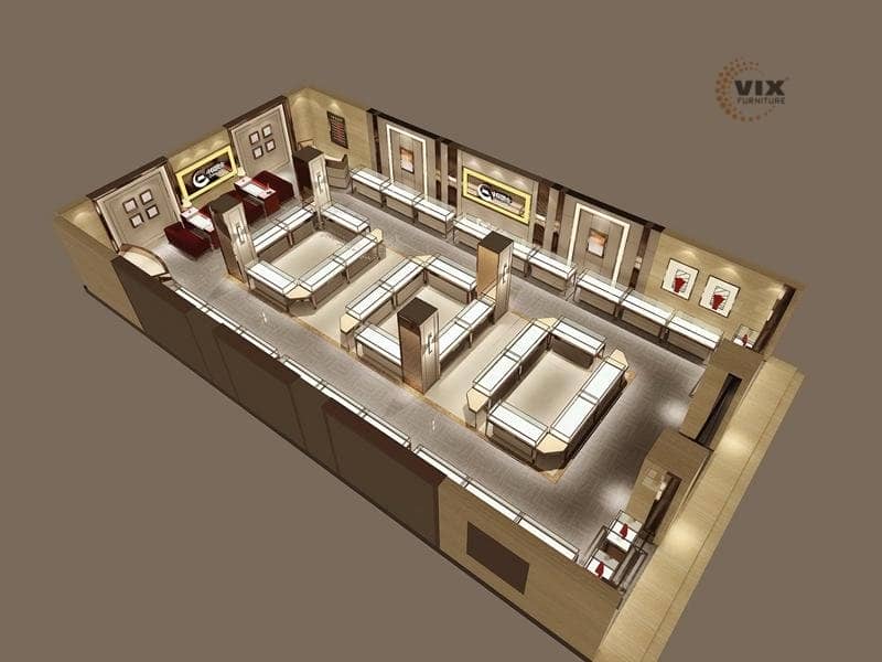 Thiết kế bản vẽ 3D thiết kế nội thất showroom cửa hàng