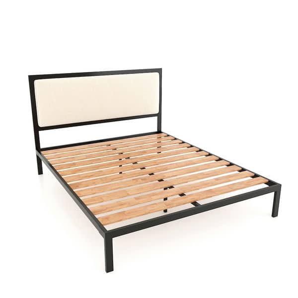 Giường ngủ gỗ cao su khung sắt GN68039