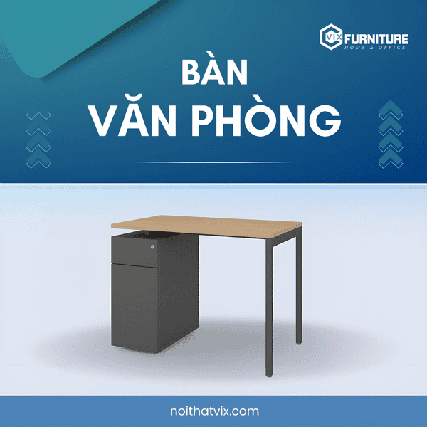 Bàn Bàn làm việc có tủ hông thấp VixPro014 - Bàn ghế văn phòng tại Tp Thuận An