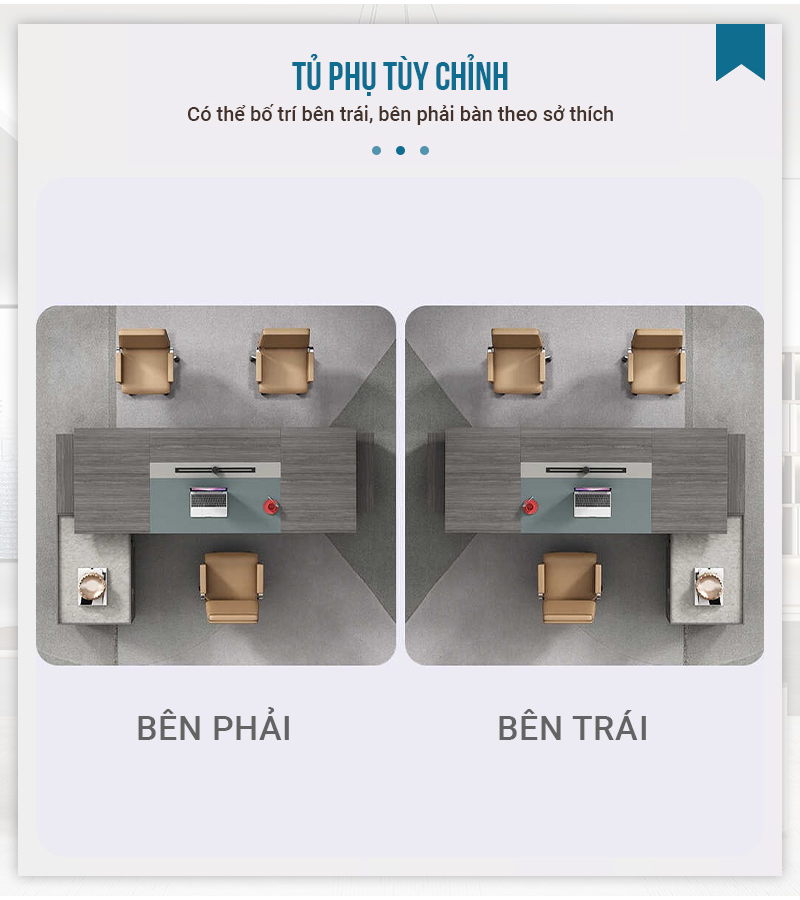 Bàn Lãnh Đạo Nhập Khẩu Ankeni AKN-B905: trang bị tủ phụ tùy chỉnh theo nhu cầu