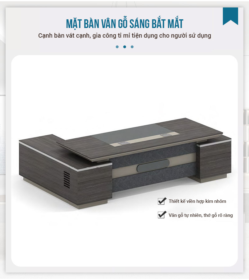 Bàn Lãnh Đạo Nhập Khẩu Ankeni AKN-B905 có vân gỗ sang trọng