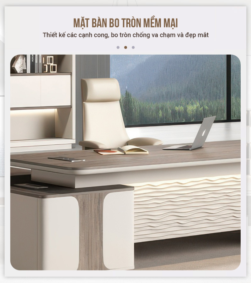 Bàn Lãnh Đạo Nhập Khẩu WX WE-02: Mặt bàn bo mềm mại