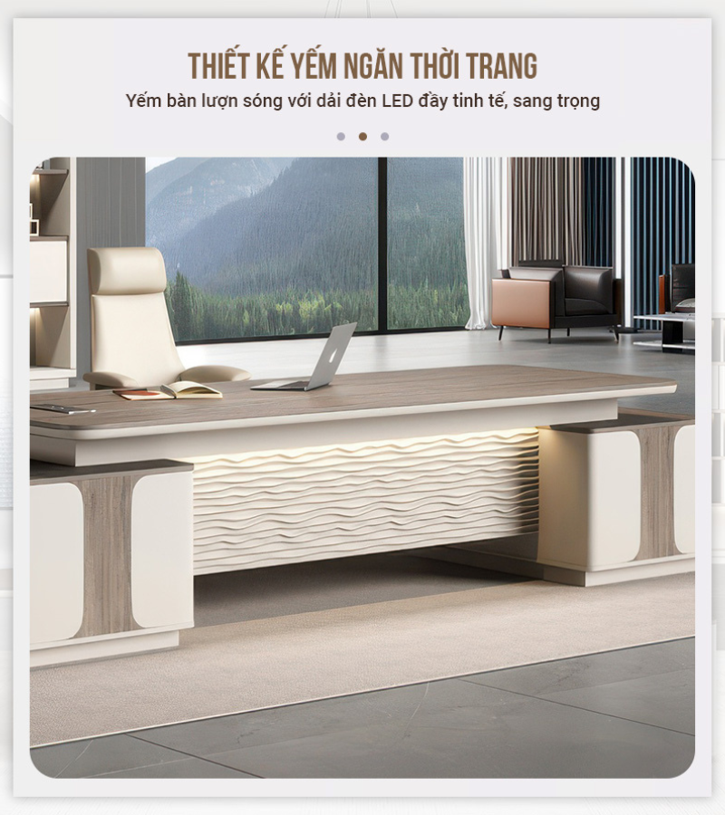 Bàn Lãnh Đạo Nhập Khẩu WX WE-02: Thiết kế yếm ngăn thời trang