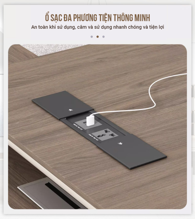 Bàn Lãnh Đạo Nhập Khẩu WX WE-02: Ổ sạc thông minh