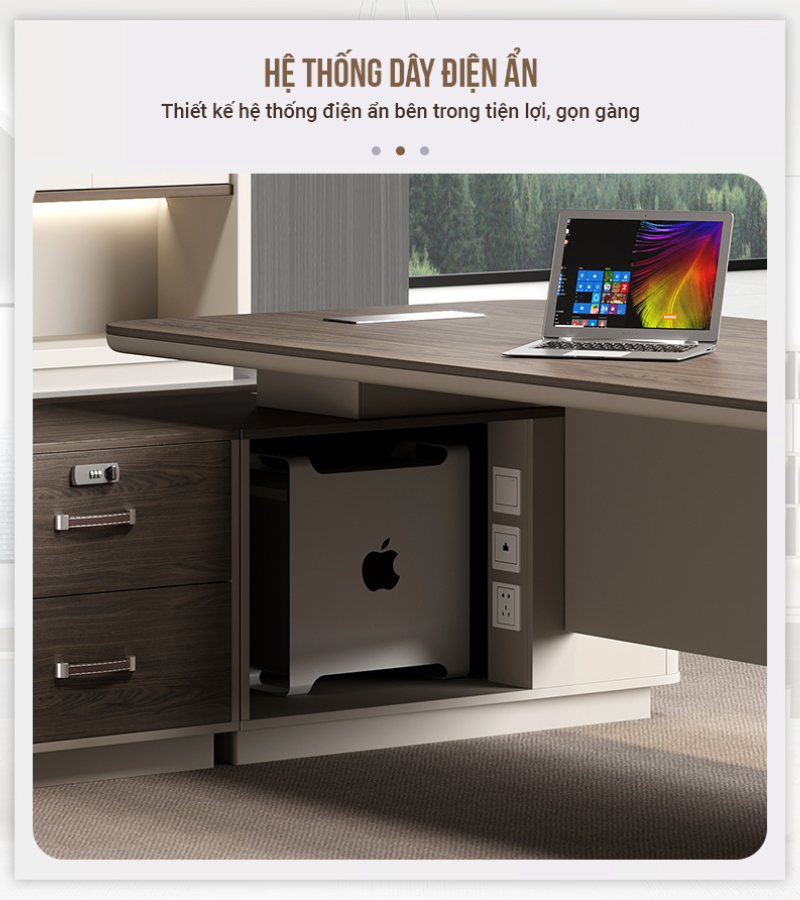 Bàn Lãnh Đạo Nhập Khẩu WX WE-02: hệ thống dây điện ẩn an toàn