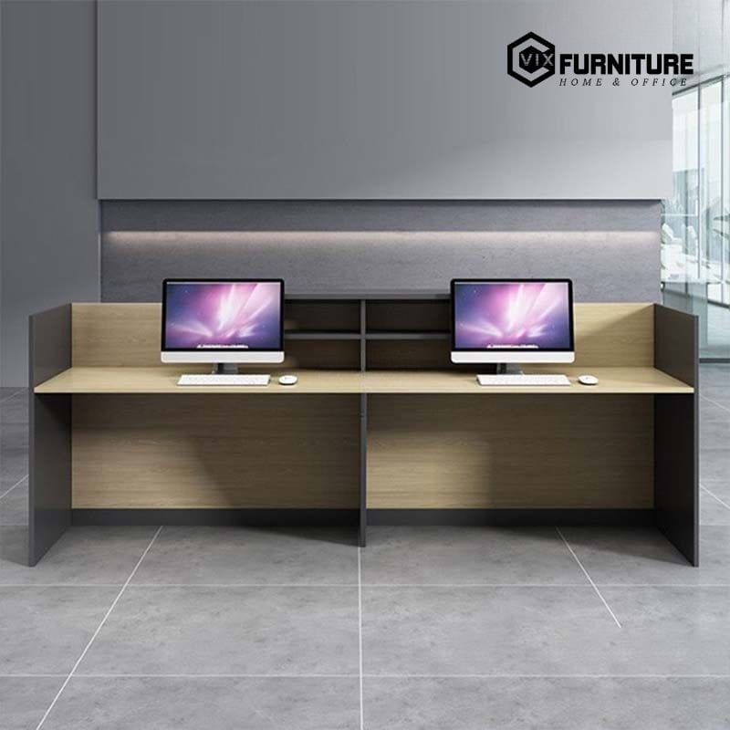 Quầy Lễ Tân QLT01: Phần tủ rộng rãi, chắc chắn