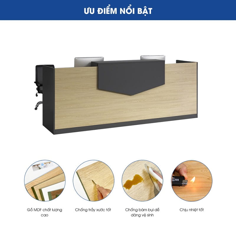 Quầy Lễ Tân QLT01: Nhiều ưu điểm nổi bật