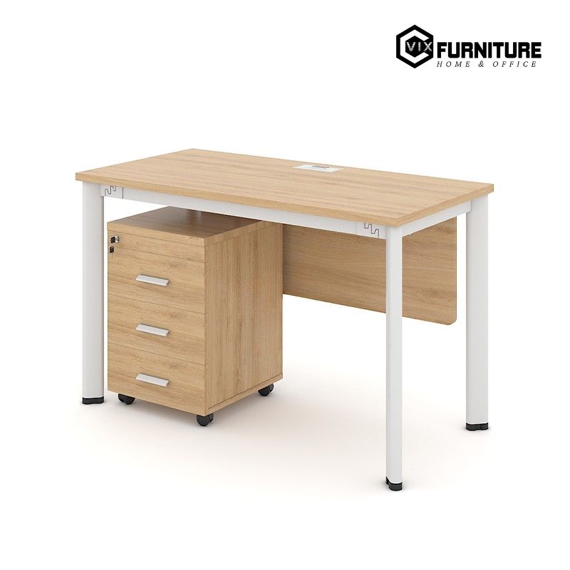 Bàn Làm Việc Oval OV01A Khung Trắng: Chất liệu gỗ cao cấp, bền bỉ