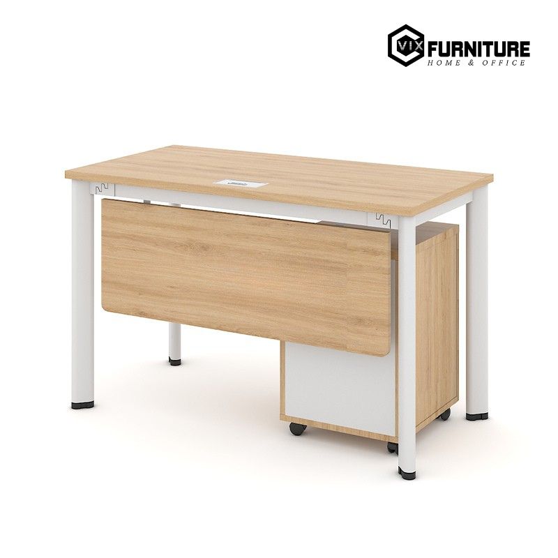 Bàn Làm Việc Oval OV01A Khung Trắng: Trang bị tấm che tinh tế