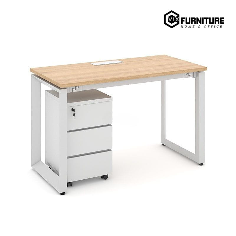 Bàn Làm Việc Ryder RU01 Khung Trắng: Trang bị tủ hông di đông tiện lợi