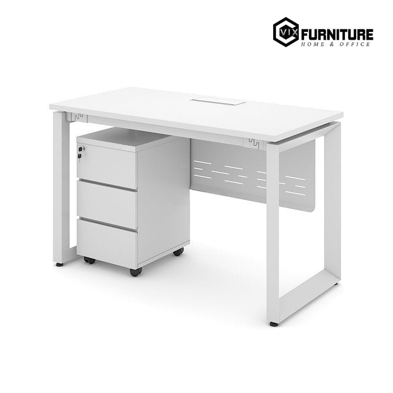 Bàn Làm Việc Ryder RU01B Khung Trắng: Trang bị tủ hông di động tiện lợi