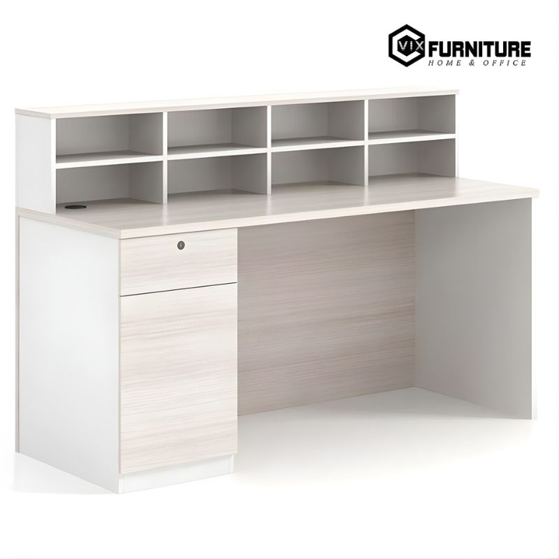 Quầy Lễ Tân QLT03-T: Chất liệu cao cấp, bền bỉ